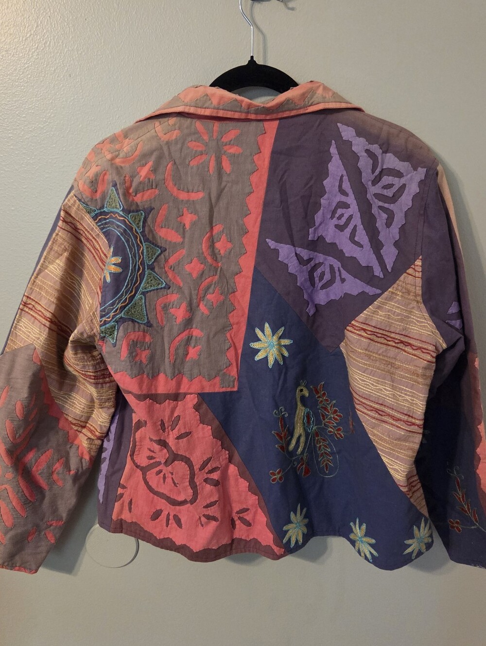 Vintage Women's Multicolor Embroidered Cotton Jacket Art To Wear Lagenlook. OS - Picture 2 of 8
